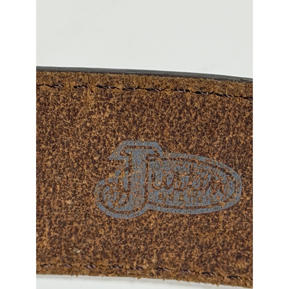 Men's Justin Leather Belt Fenced In Barbed Wire 40 Brown 10817 - Picture 10 of 11